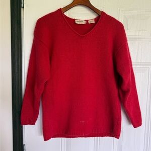 2 for $15 sale: Timberland red v-neck wool/cotton heavy sweater - M
